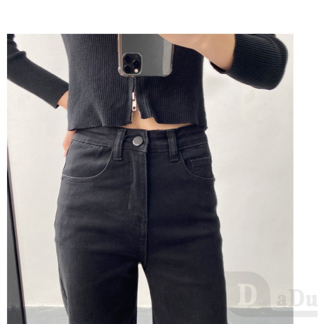 Quần Jeans Dài Ống Rộng Phong Cách Hàn Quốc Thời Trang Cho Nữ