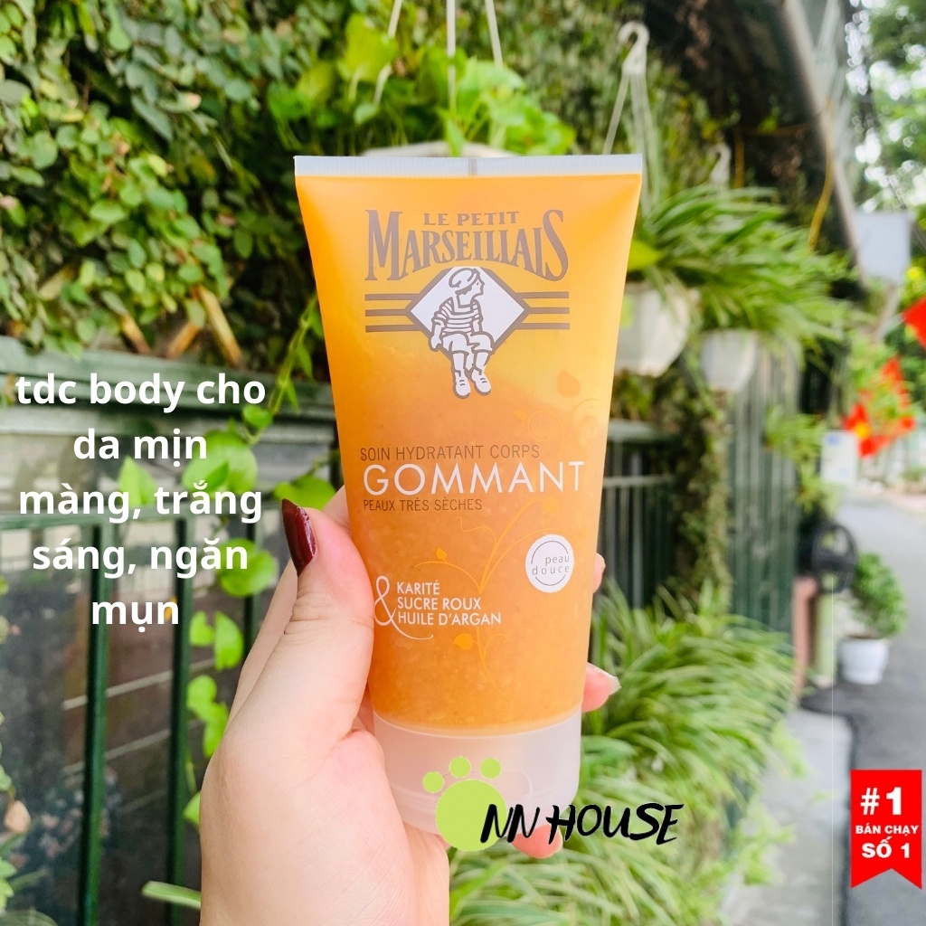 Tẩy tế bào chết body Le Petit Marseillais gommant, tẩy da chết body dưỡng ẩm, dưỡng thể chăm sóc da khô mềm mại NN HOUSE