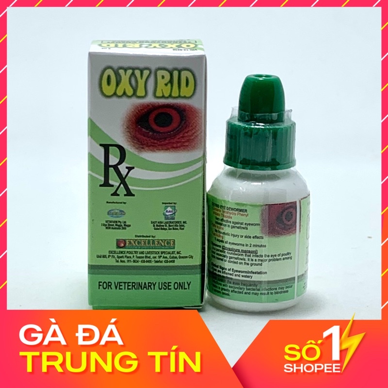 Oxy Rid 5ml-Nhỏ Gà Đá Bị Bọt Mắt-Dem Mắt