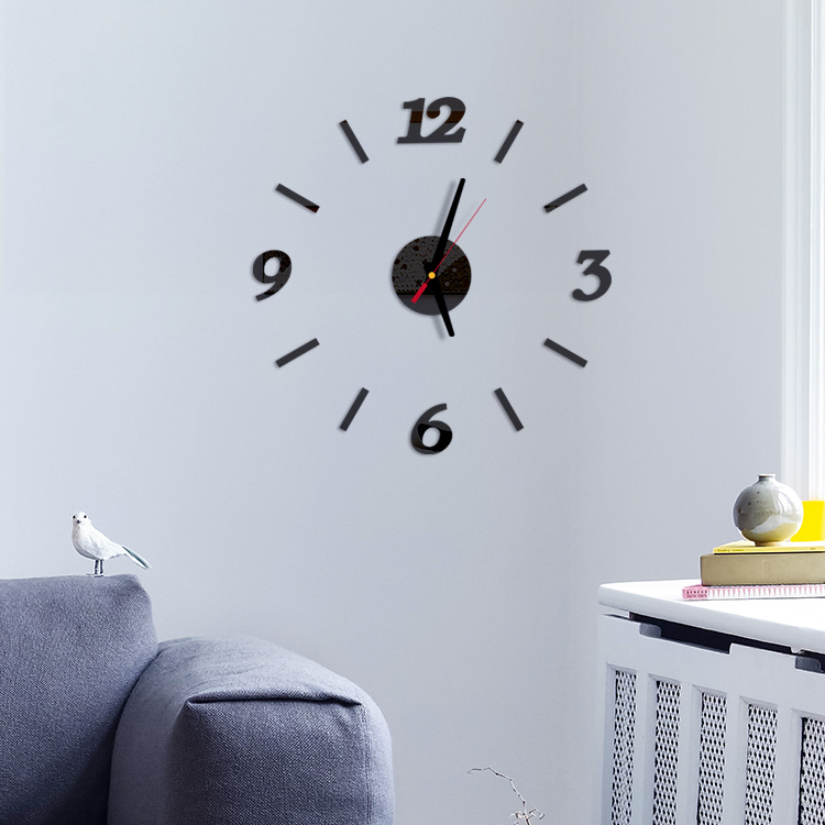 Wall Clock 3D DIY Modern Design Decorative Kitchen Clocks Acrylic Mirror Stickers Wall Clock Home Letter Home Decoration