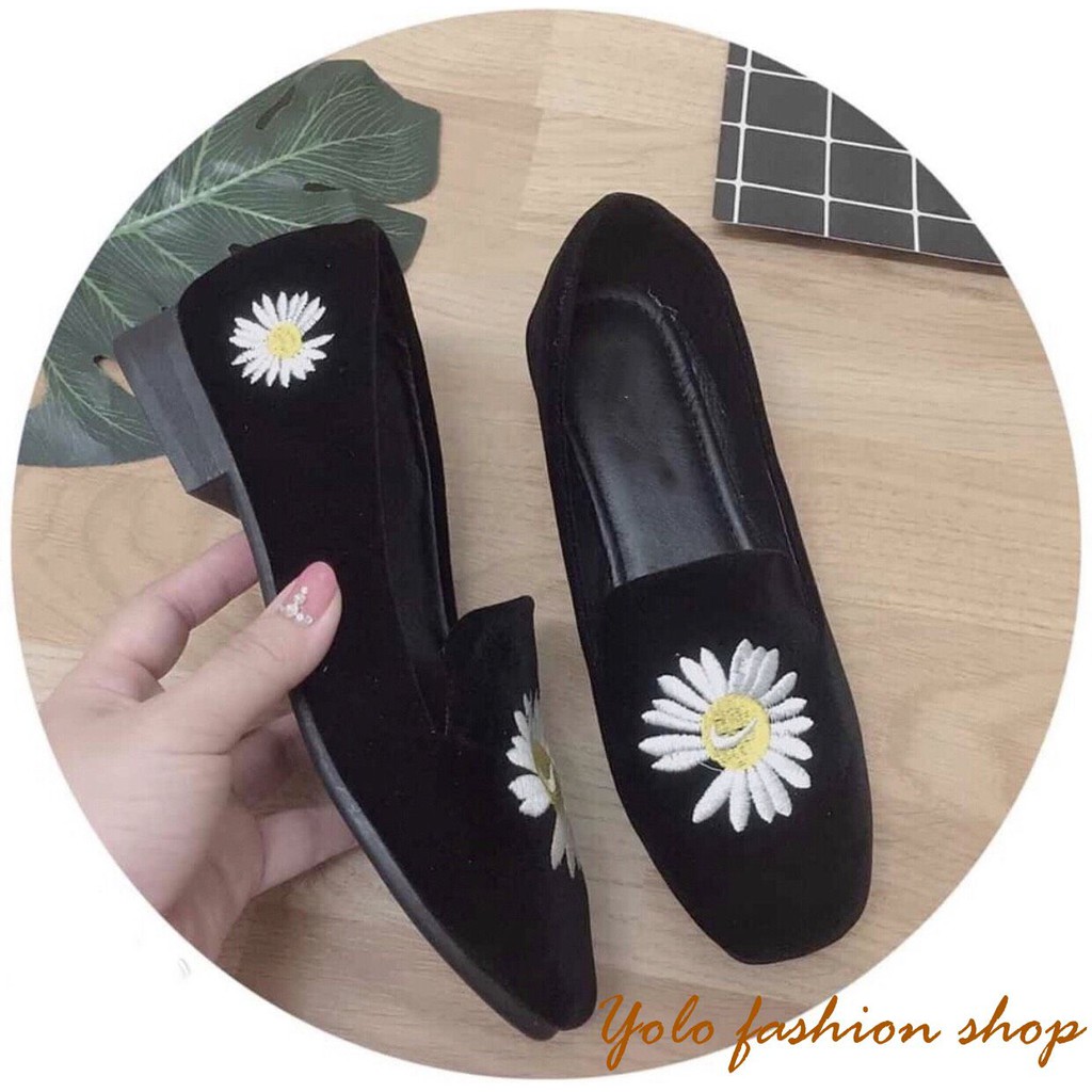 [Hình thật] GL11 Giày bệt búp bê nữ đính họa cúc xinh xắn hottrend 2020 | BigBuy360 - bigbuy360.vn