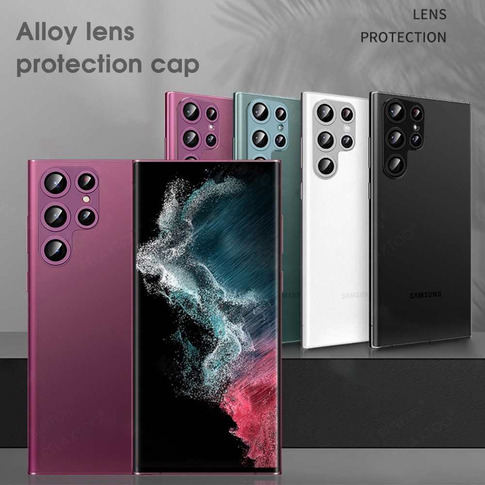 Ốp Điện Thoại Dạng Giáp Có Vòng Kim Loại Bảo Vệ Camera Cho Samsung Galaxy S23 Ultra Samung S 23 Plus S23Plus 5G S23Ultra