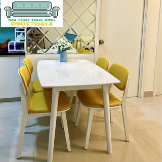 Bộ bàn ăn 4 ghế + bàn đá ceramic