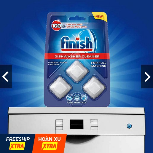 Viên vệ sinh máy rửa chén Finish - vỉ 3 viên