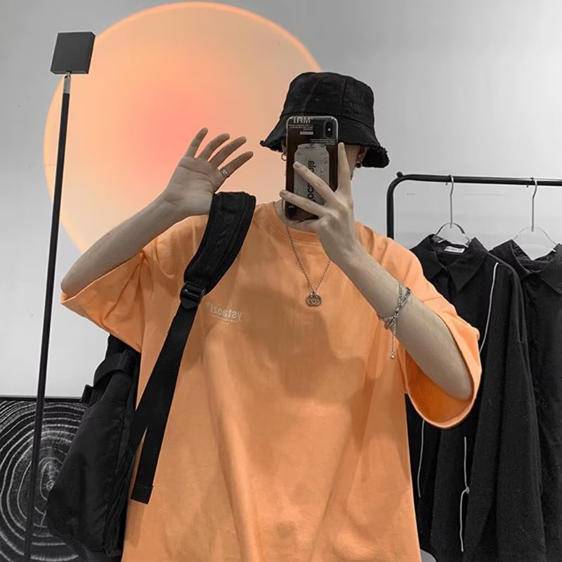 Áo Thun Dáng Rộng In Họa Tiết Hoạt Hình Phong Cách Hàn Quốc Thời Trang Mùa Hè Cho Nam / M-8XL