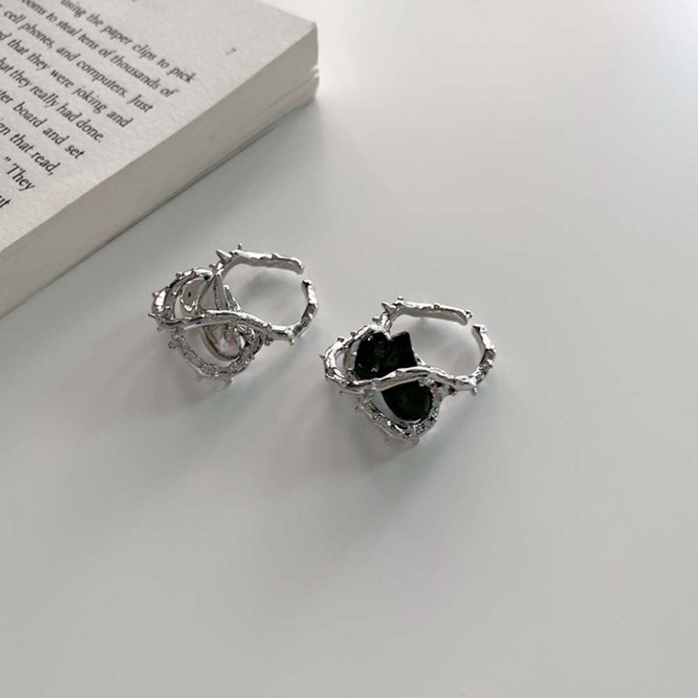 Nhẫn Đeo Tay Màu Đen Phong Cách Hàn Quốc Cổ Điển Dành Cho Nữ