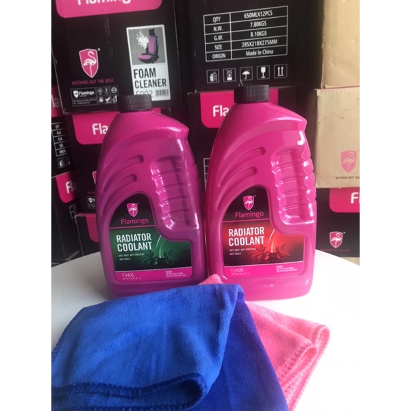 Nước làm mát động cơ cao cấp Flamingo màu xanh F340G – 1L