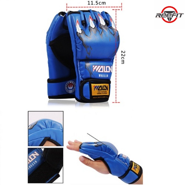 [Reefit Sport] Găng tay đấm boxing hở ngón MMA Wolon