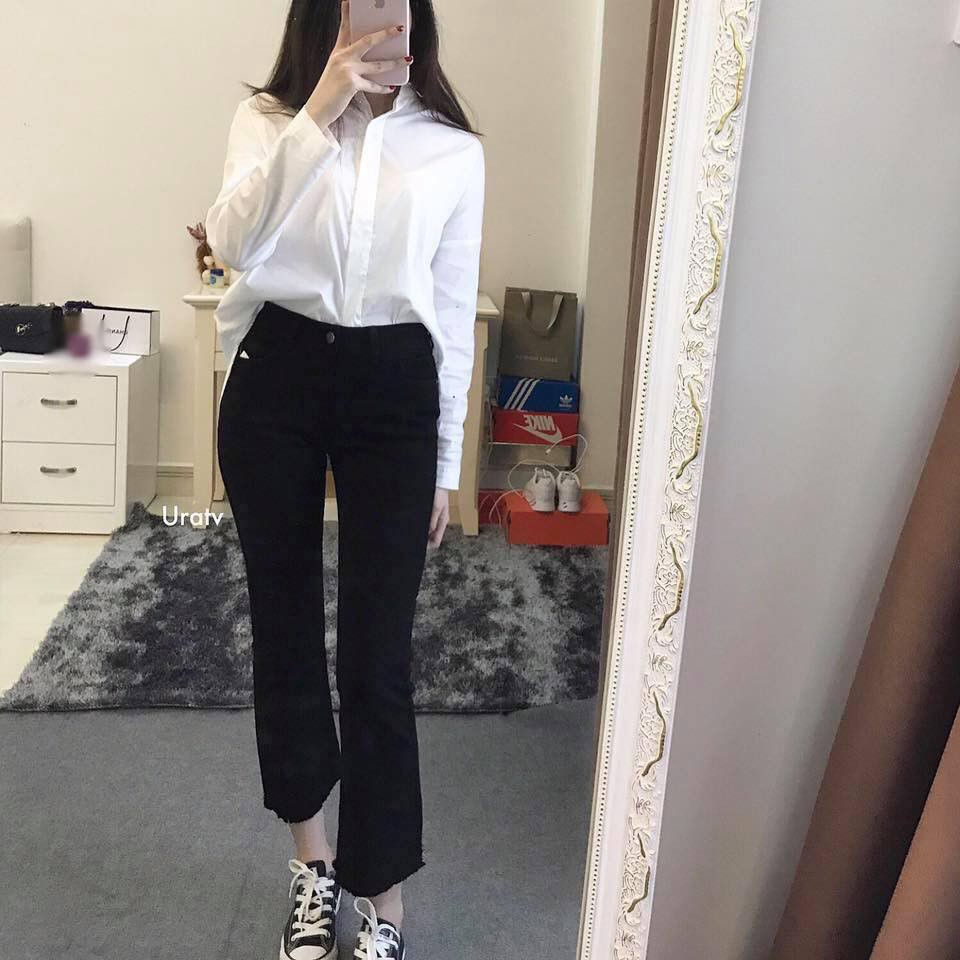 [CÓ SẴN-ẢNH THẬT] Quần loe ngố ĐEN | BigBuy360 - bigbuy360.vn