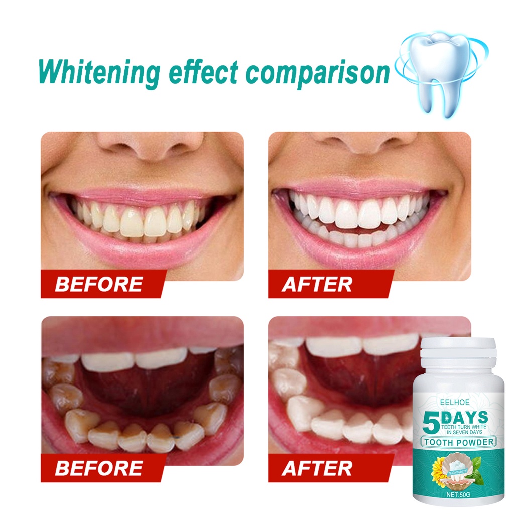 Bột tẩy trắng răng 30g / 50g / 100g chiết xuất tự nhiên làm sạch răng miệng
