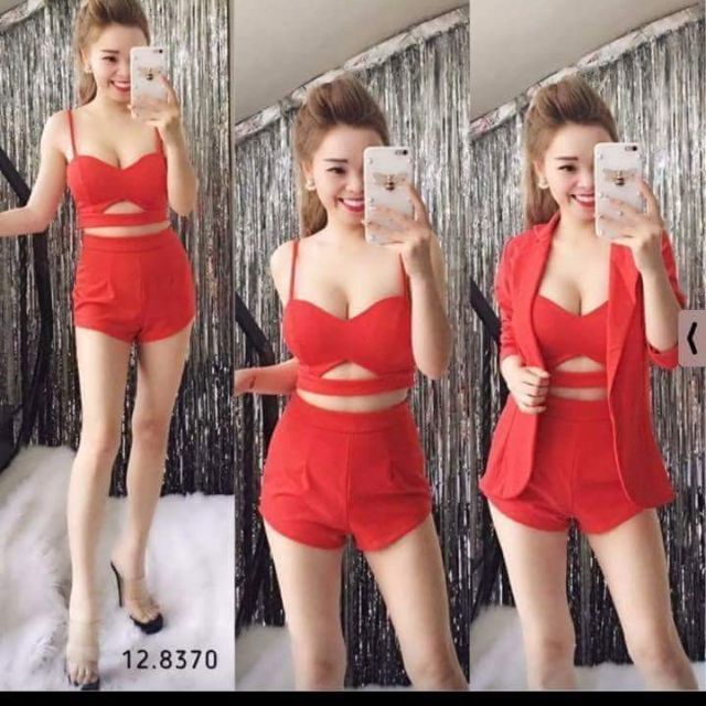 Sét vest quần short 3 món
