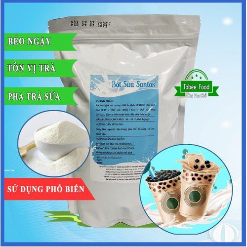 BỘT SỮA SANTOS 32F (Gói 1 KG) - Nguyên Liệu Pha Trà Sữa Béo Thơm - Tôn Vị Trà