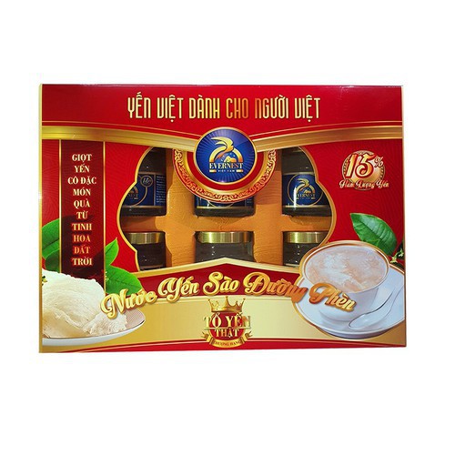 Hộp yến sào Evernest 15 phần trăm yến 6 lọ x 70ml