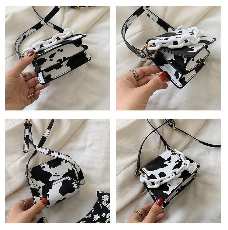 Túi Xách Đeo Chéo Họa Tiết Da Bò Sữa Thời Trang Nữ IELGY