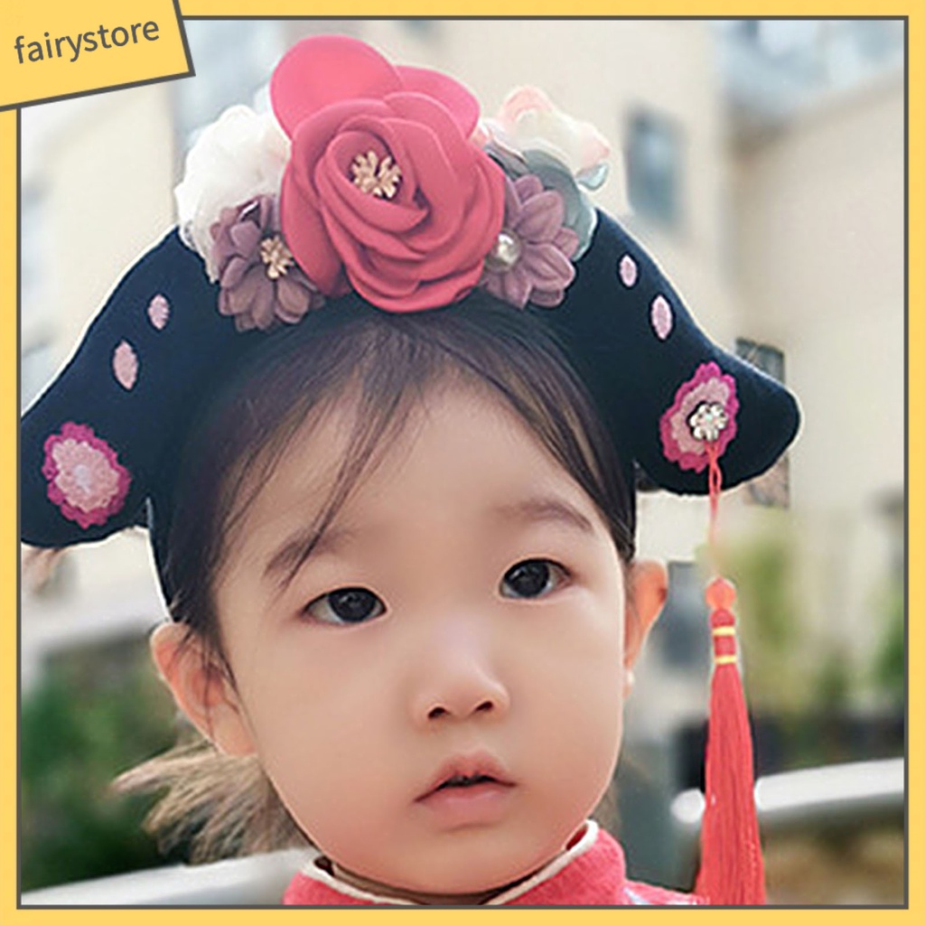 Cài tóc phối tua rua phong cách Trung Hoa cổ điển cho bé gái