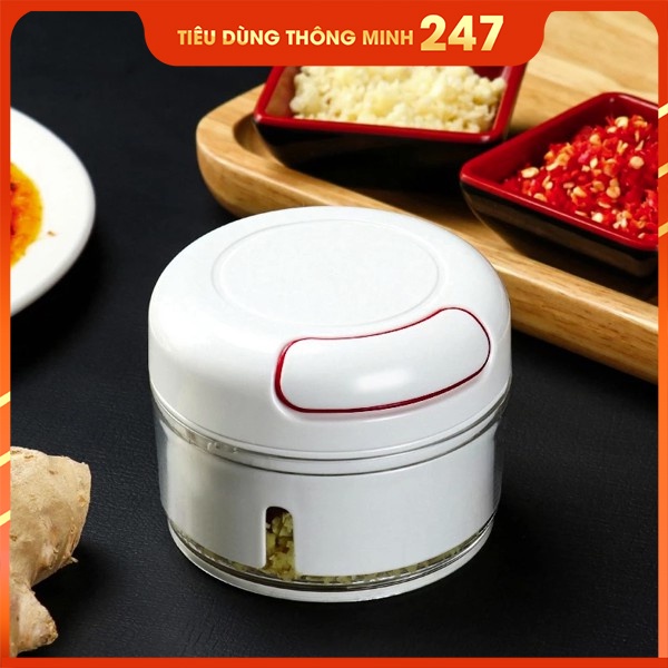 Dụng Cụ Xay Tỏi Ớt ,Rút Dây Mẫu Mới TIện Dụng - Máy Xay Tỏi Mini Đa Năng Cầm Tay (Loại Kéo Tay)