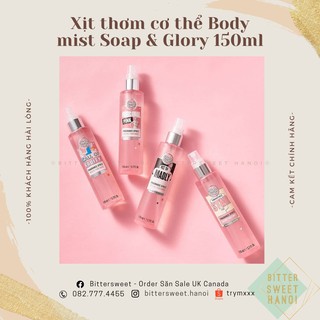 (bill UK🇬🇧 mẫu mới) Xịt thơm cơ thể nước hoa body mist Soap & Glory Fragrance Spritz 110ml