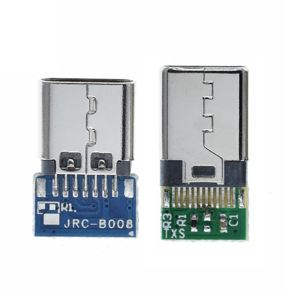 Set 1 Vỏ Đồng USB 3.1 Type C Đầu Đực/Cái 12/24 Pin Chuyên Dụng