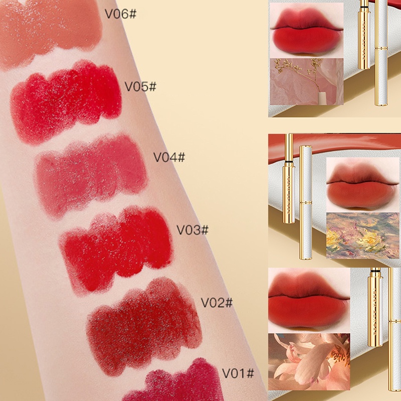 [Hàng mới về] Son lì HEYXI BEAUTY cao cấp lên màu chuẩn lì không trôi thiết kế vỏ da cao cấp sang trọng