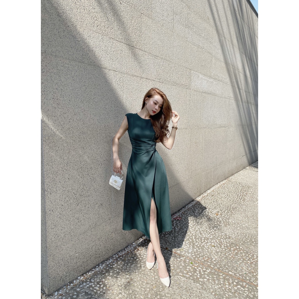 Đầm body dự tiệc nhún eo thiết kế độn vai thanh lịch sang trọng Joven | BigBuy360 - bigbuy360.vn