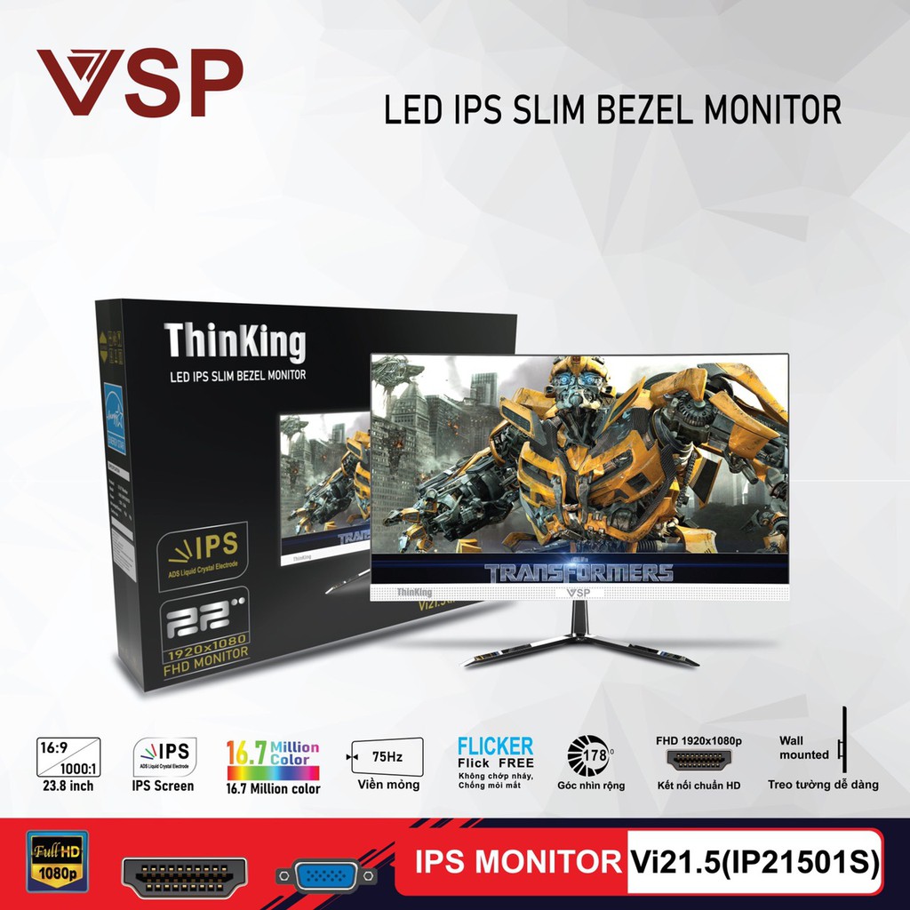 Màn hình LCD 22" VSP Vi21.5 IP21501S Trắng New 100% FullBox