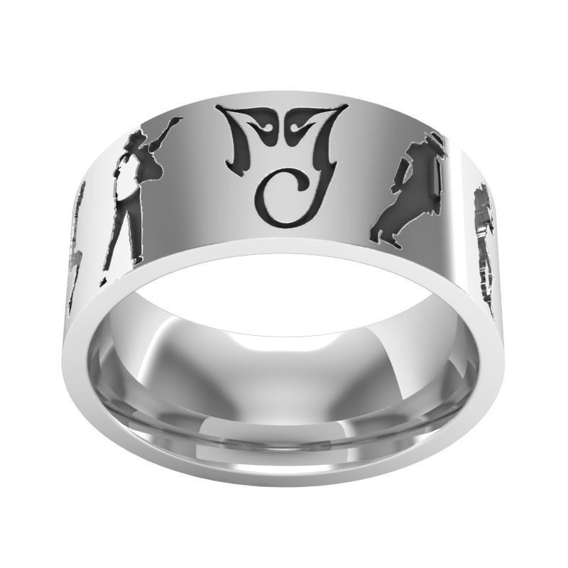Nhẫn inox khắc hình Michael Jackson thời trang