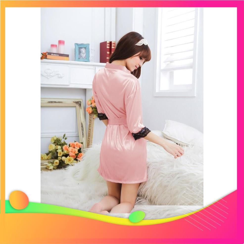[ COSPLAY SEXY KATA - HÀNG CAO CẤP ] Áo choàng ngủ lụa satin phong cách kimono sexy | BigBuy360 - bigbuy360.vn
