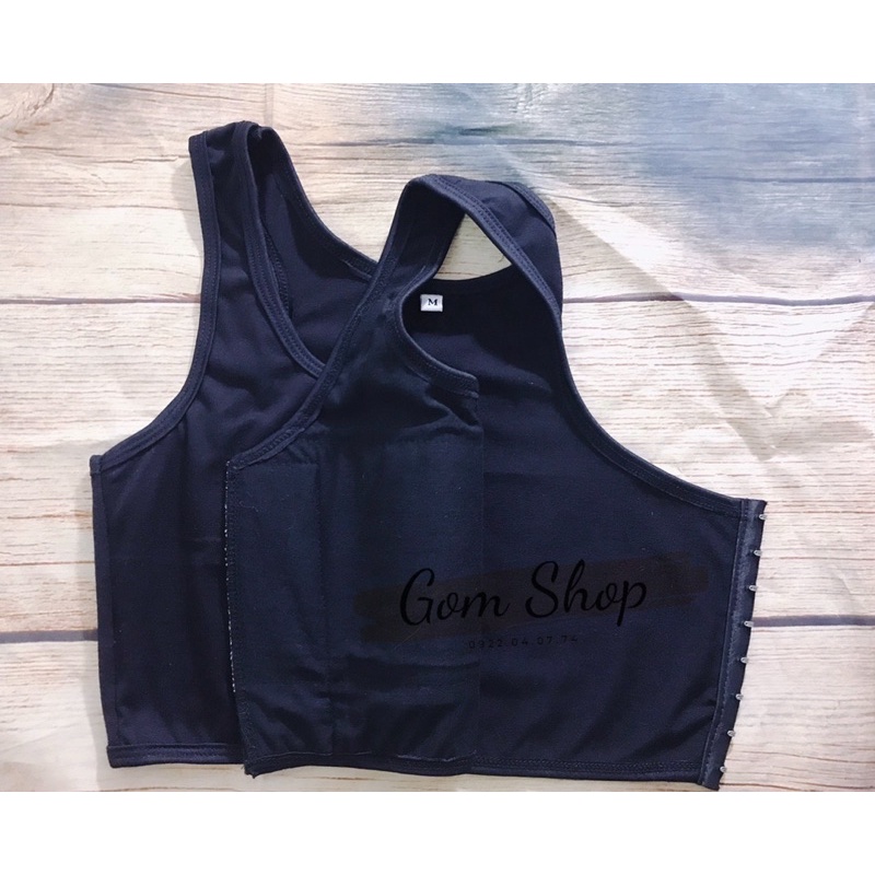 Áo nịt ngực tomboy - ba lỗ lửng có viền chất cotton