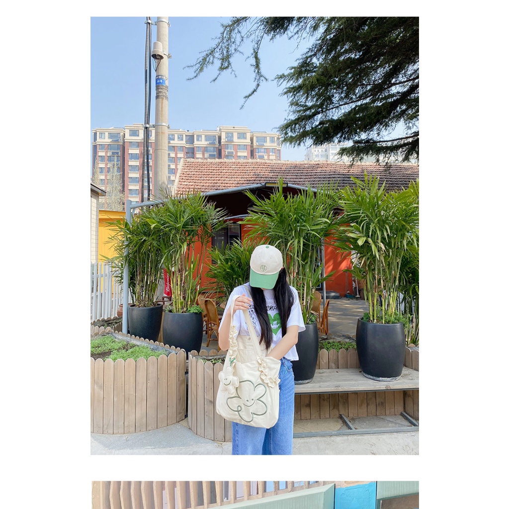 Túi Vải Canvas Đeo Vai Phong Cách Hàn Quốc