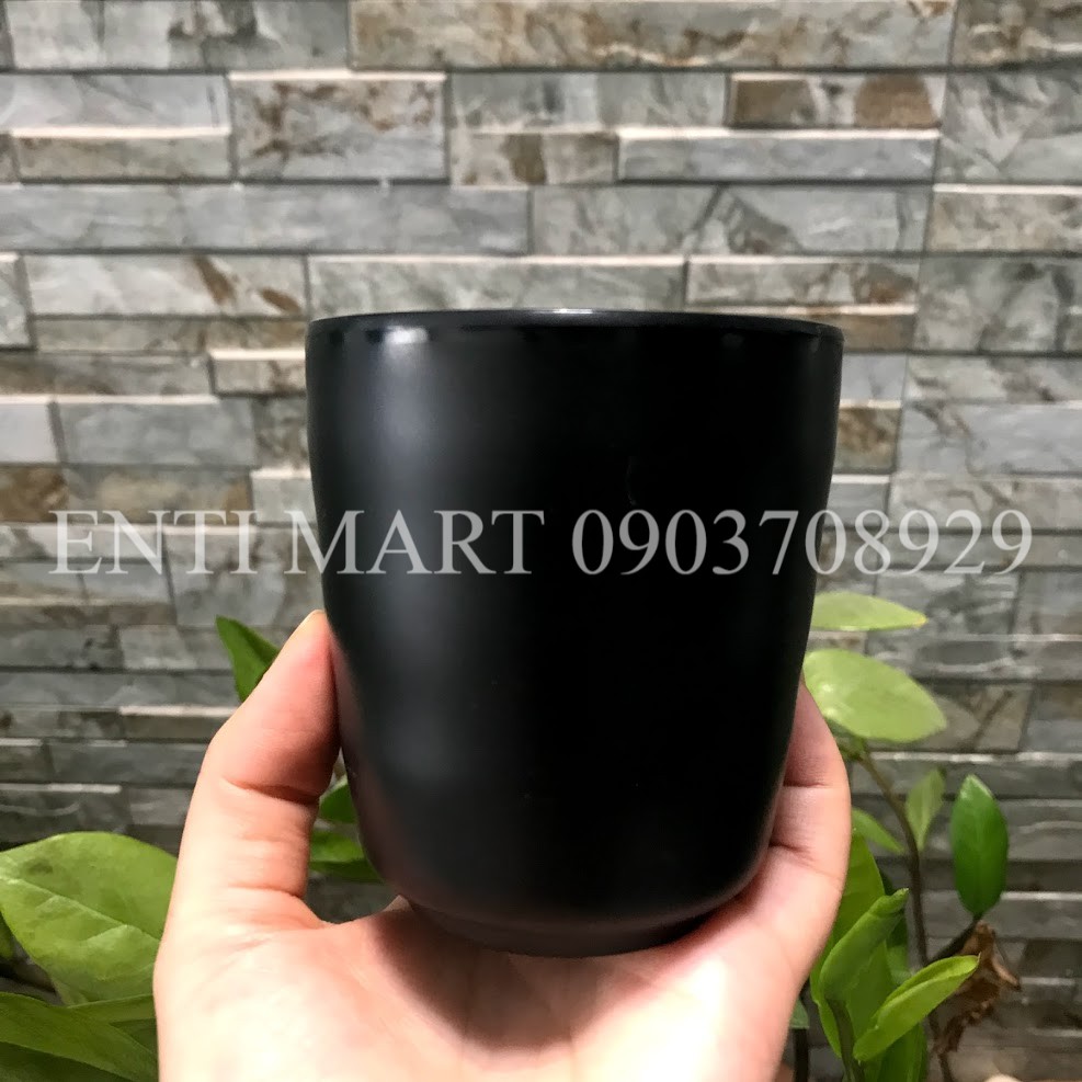 Ly, cốc Melamine Nhám Đen (ảnh thật)