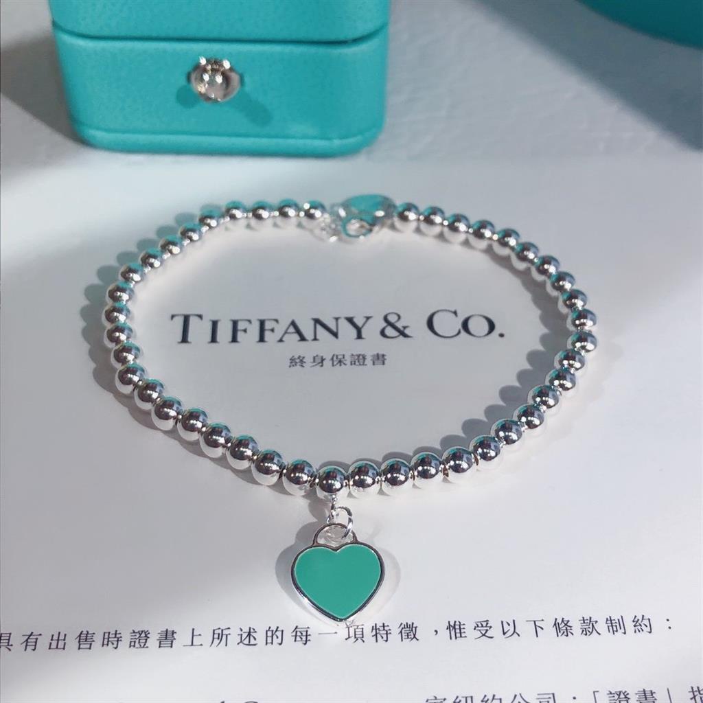 Tiffany Tiffany & Co./Tiffany vòng tay men đôi trái tim màu hồng anh đào màu xanh lam