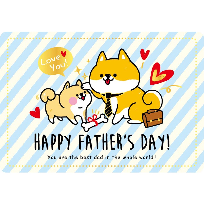 Thiệp giấy Ngày của Cha Father Day Card Cao Cấp Nhập Từ Đài Loan FKP2502 Chữ Nhũ Vàng Họa tiết Cute 10.4x15cm Saigonir