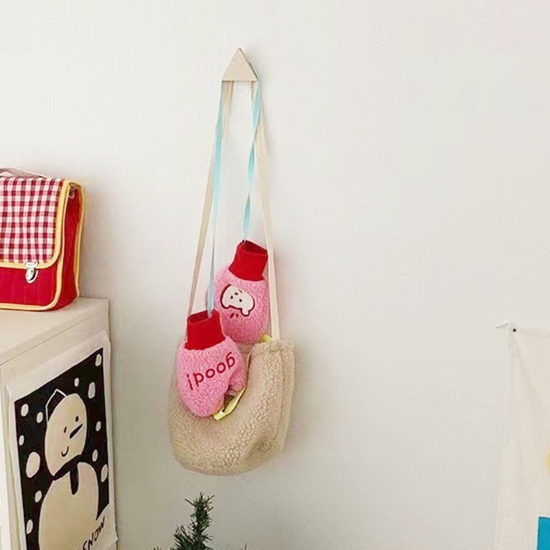 Găng Tay Vải Lông Giữ Ấm Mùa Đông In Họa Tiết Gấu Hoạt Hình