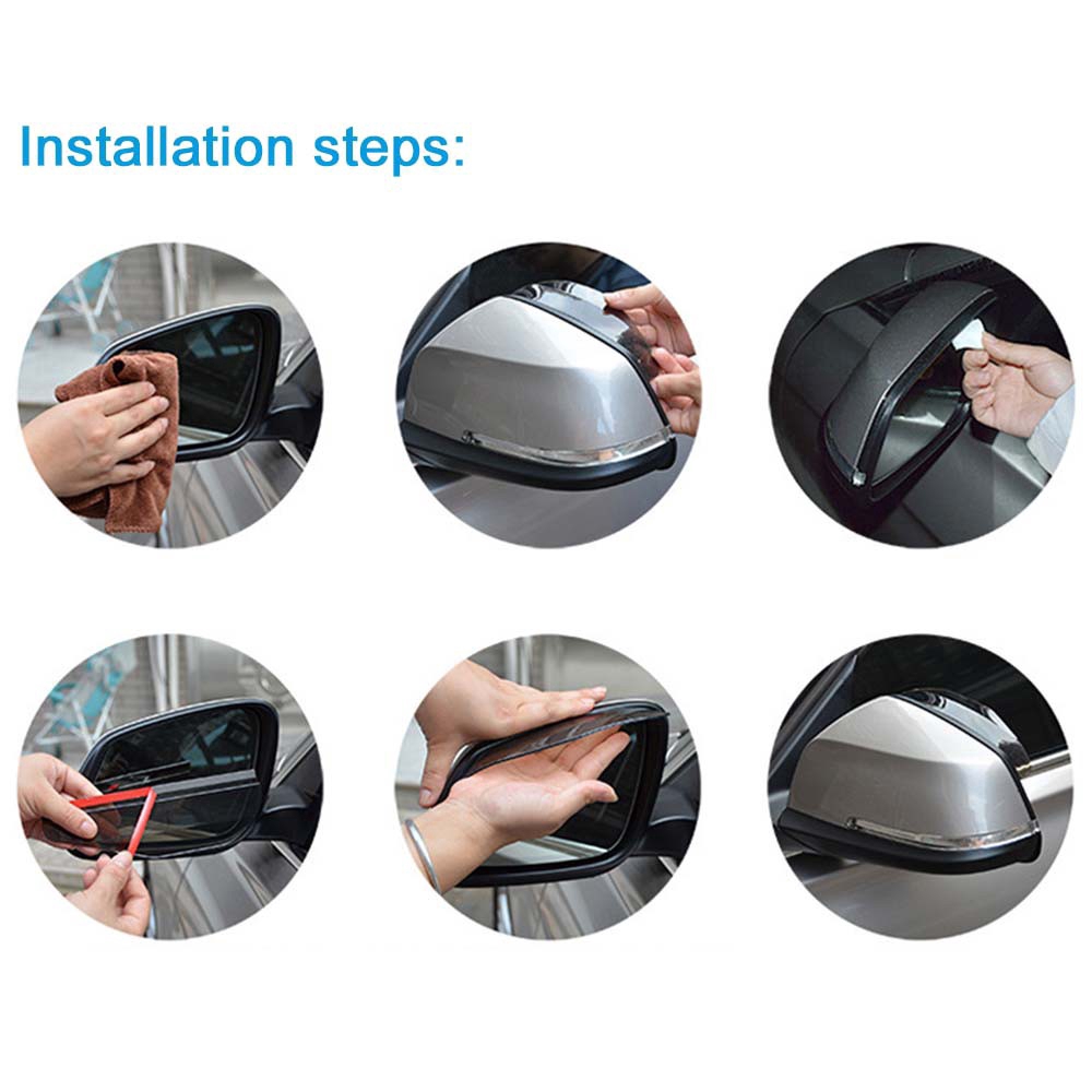 Bộ 2 tấm che mưa gắn kính chiếu hậu xe hơi bảo vệ an toàn tiện lợi