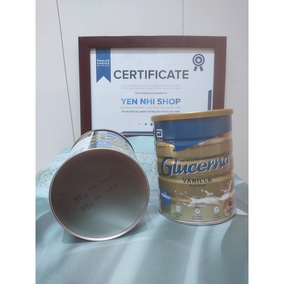 SỮA GLUCERNA ÚC hương vani lon 850g dành cho ngu ời tiểu đường.