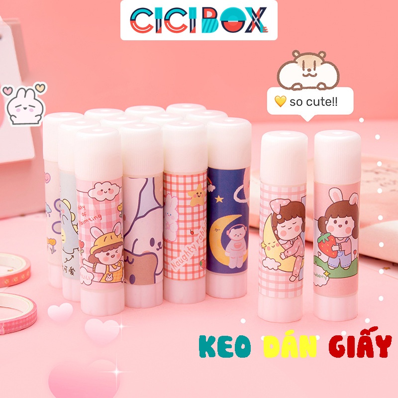 Keo Khô Dán Giấy Hồ Khô Dán Thủ Công Hình Thỏi Son Xinh Xắn CICIBOX
