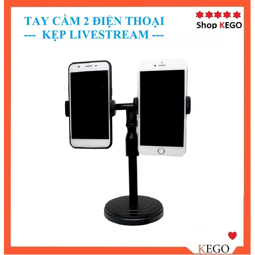 Giá đỡ kẹp điện thoại LIVESTREAM [ có mã FreeShip ]  KÉO CAO 18 - 36 CM chân để bàn ( Góc xoay 180)