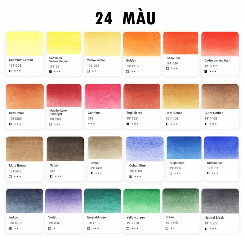 Màu White Nights pan 2.5ml lẻ 24 màu