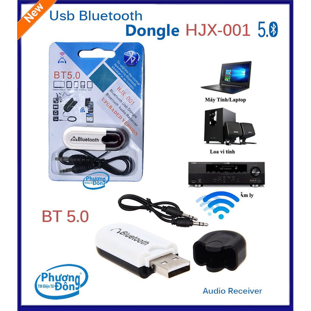 USB Bluetooth HJX-001 5.0 BT< Mẫu Mới Thế Hệ Thứ 3 >,Tốc Độc Kết Nối Ổn Định