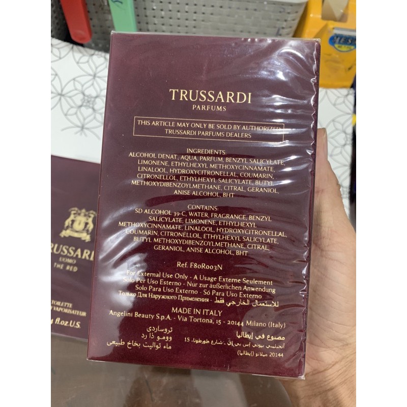 [Mã COSSALE27 giảm 80K đơn 1000K] Nước hoa nam Trussardi uomo the red 100ml full seal | BigBuy360 - bigbuy360.vn
