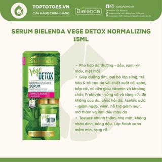 Serum Bielenda Vegedetox Normalizing 15ml dưỡng ẩm, trẻ hóa & tái tạo da