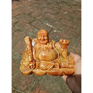 (Giá Gốc)  Tượng Phật Di Lạc để ô tô bằng gỗ Bách Xanh,Huyết Long mùi thơm dịu