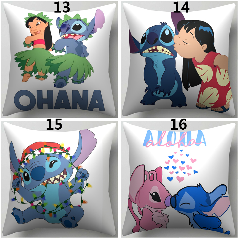 Vỏ Gối In Hình Lilo & Stitch Đáng Yêu Bằng Polyester Kích Thước 45x45cm
