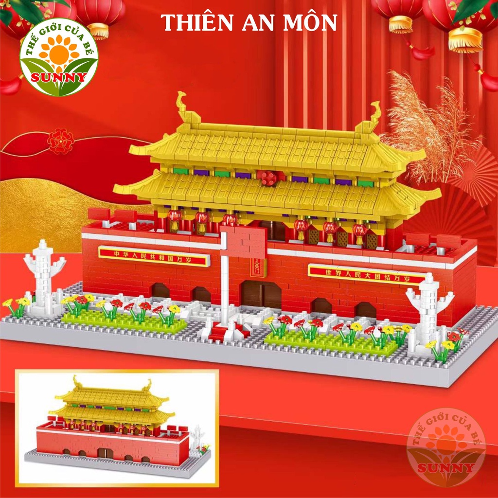 Đồ chơi lắp ráp hình quảng trường Thiên An Môn - Xếp hình cho bé rèn luyện trí thông minh - Sunny