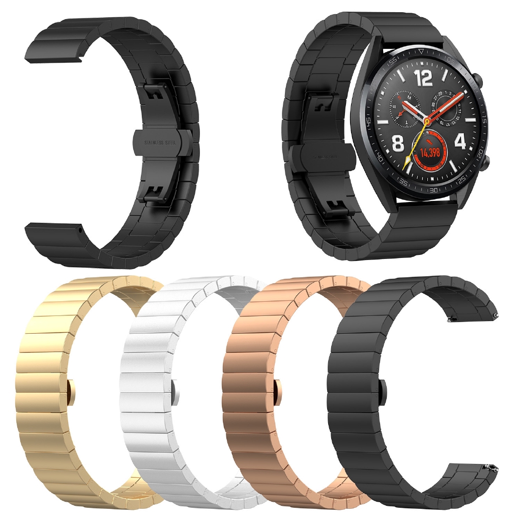 Dây đeo đồng hồ bằng thép không gỉ 22mm Vòng đeo tay cho Huawei Watch GT Honor Magic Watch 2pro Dây đeo kim loại Huawei gt active 46mm