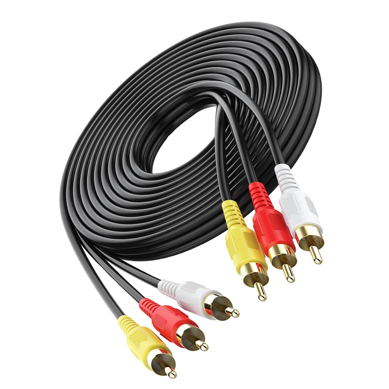 Dây Cáp Âm Thanh Chuyển Đổi Đầu Đực RCA Sang 3 Cổng RCA 3.5mm Aux Video AV Cho DVD