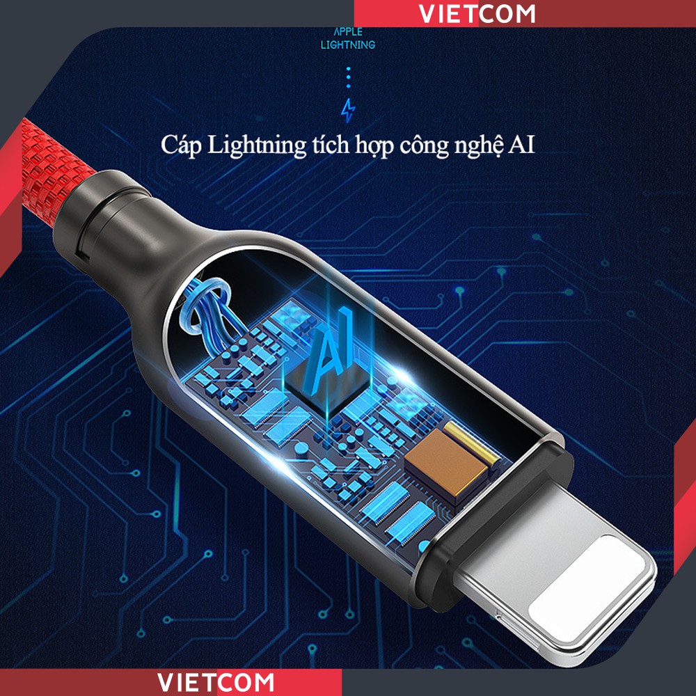 Cáp Sạc Iphone - Cáp Lightning Iphone - Tích hợp công nghệ AI - Tự ngắt khi sạc đầy