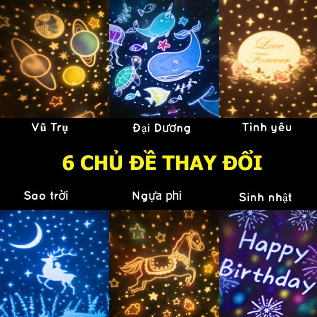 Đèn ngủ chiếu sao trời, đại dương, vũ trụ cho bé | BigBuy360 - bigbuy360.vn