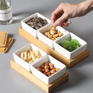 Khay Mứt Sứ 3 Ngăn Nắp Sứ Cao Cấp Đựng Bánh kẹo 126