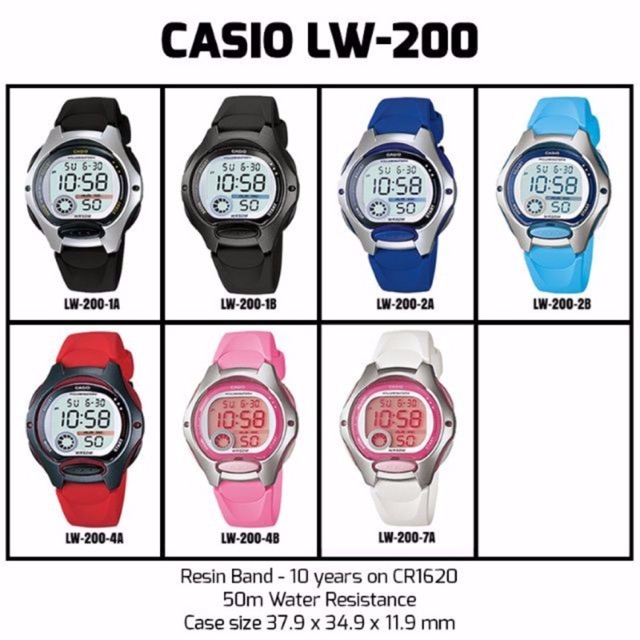Đồng hồ Casio LW-200 trẻ em chính hãng (7 màu)
